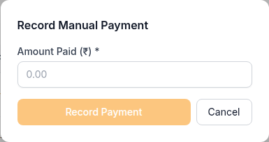 The Record Manual Payment window